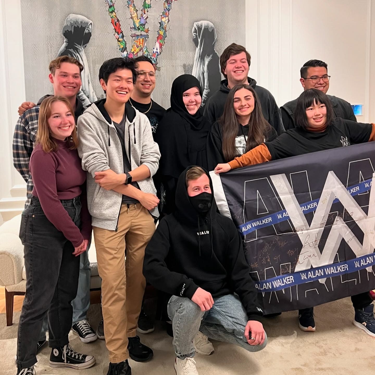 Alan with The Walkers at the grand opening of Villa Walker.